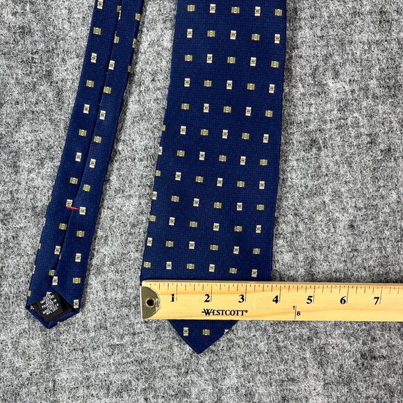 Gianfranco Ruffini Tie Mens Blue Silk USA 56" long 3.75" wide Designer - Picture 8 of 9